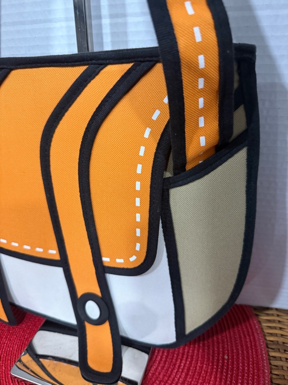 Jump from Paper Cheese Orange 2D Style Flat Crossbody Camera Bag - Picture 3 of 10